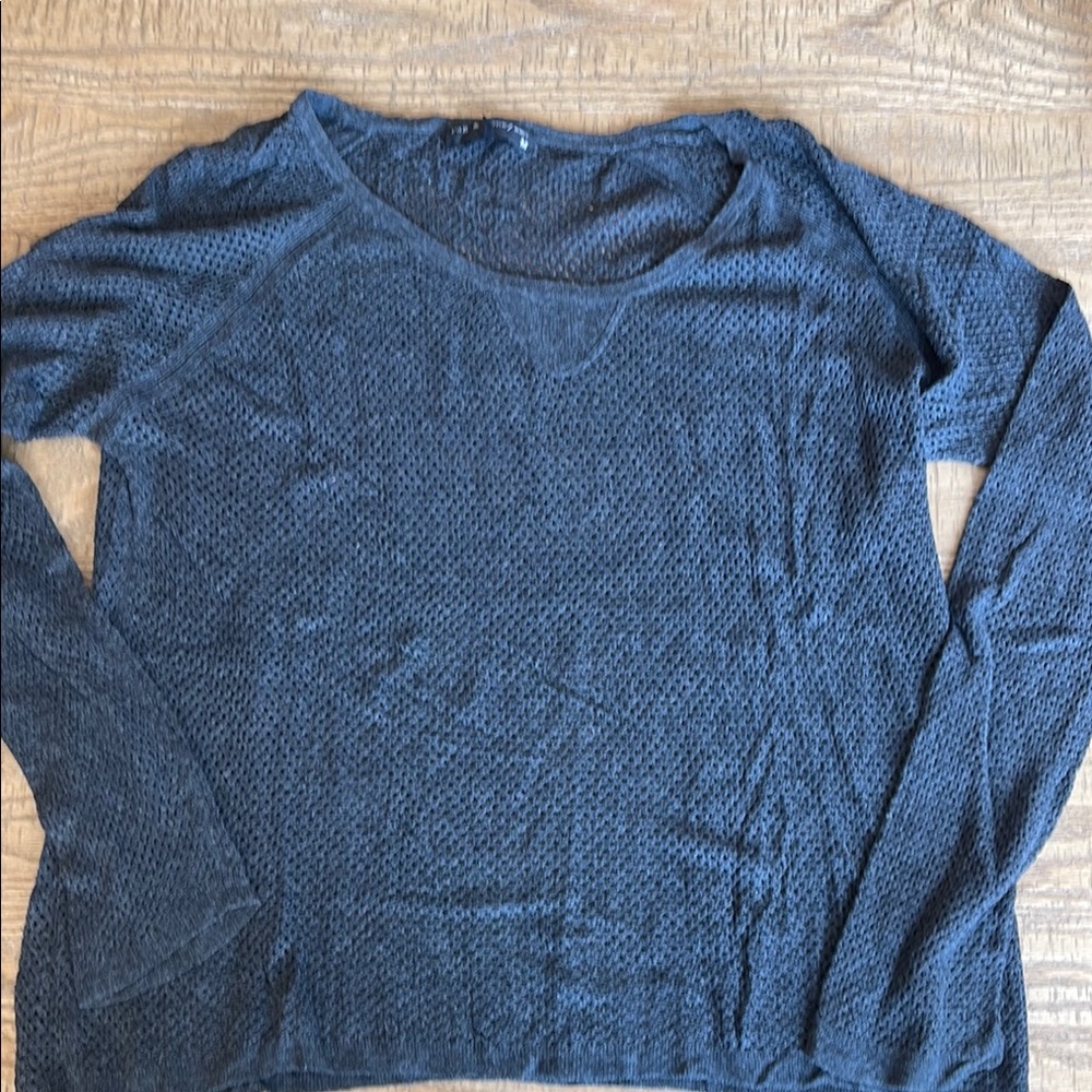 Rag and Bone Gray Long Sleeve Knit Mess Sweater